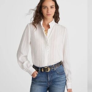 Madewell Ruffled Button-Up Top NW715 NWT